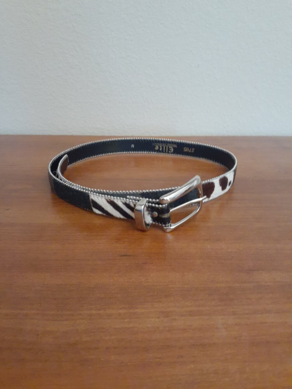 Elite Vintage Block contrasting leather and /or calf skin Belt